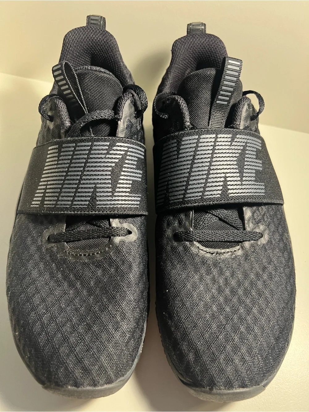 Nike Men's Black Athletic Training Shoes with Hook-and-Loop Strap